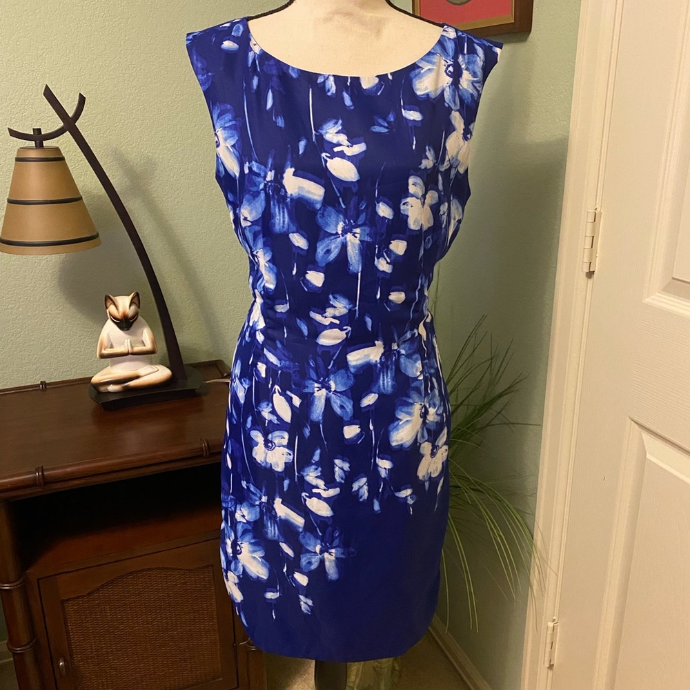 Ann Taylor cobalt blue dress 10